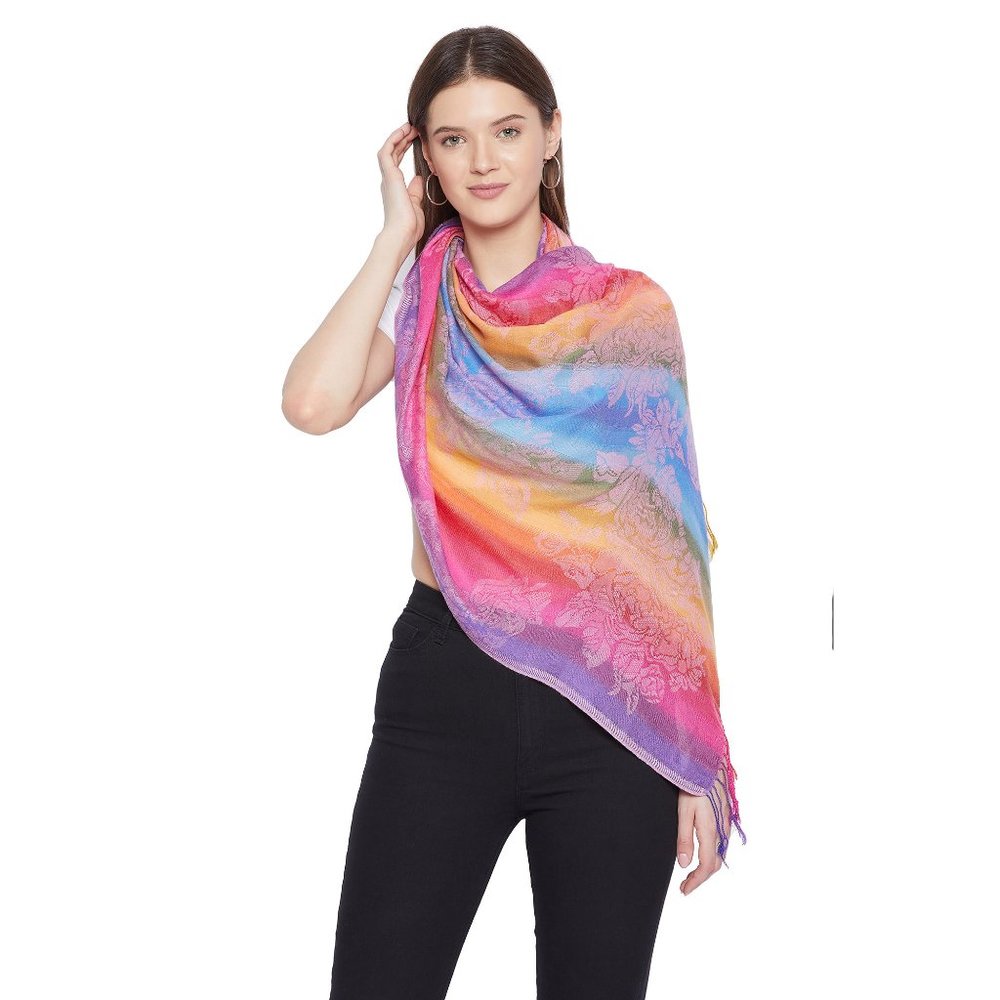 Oussum Womens Fashion Scarfs Multi Color Scarves Lightweight Soft for Christmas